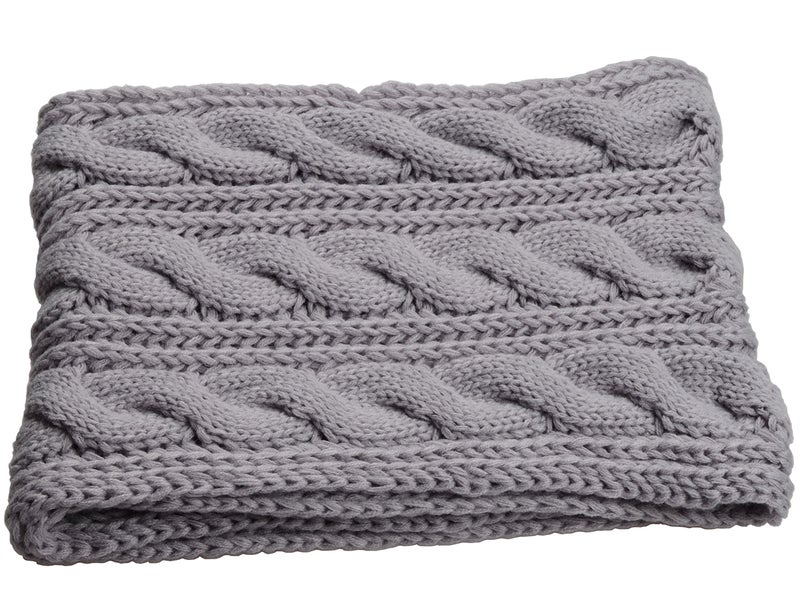NEOSAN Womens Thick Ribbed Knit Winter Infinity Circle Loop Scarf Twist Grey - Image 3